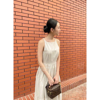 𝐇𝐚𝐧 𝐃𝐫𝐞𝐬𝐬 - Đầm Linen Sát Nách Xoè ( ảnh chính chủ )