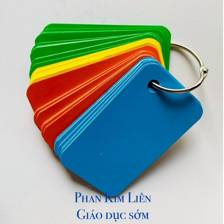 bộ thẻ flashcard học từ vựng 100 thẻ bìa 5 màu màu mỹ làm flashcard có đục lỗ không khoen