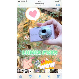 Máy ảnh compact kĩ thuật số vintage Lumix fx66 màu be