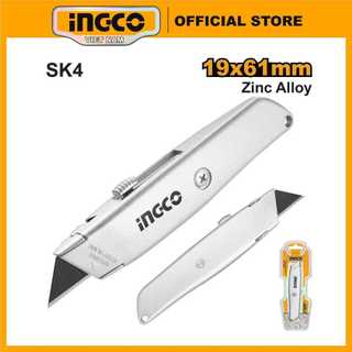 Dao rọc giấy cao cấp INGCO HUK6128 | INGCO HUK615 dao thân hợp kim kẽm dài 19x61mm lưỡi SK4