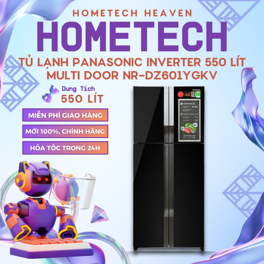 [GIAO LẮP MIỄN PHÍ] NR-DZ601YGKV - Tủ lạnh Panasonic Inverter 550 lít NR-DZ601YGKV - Hàng Chính Hãng