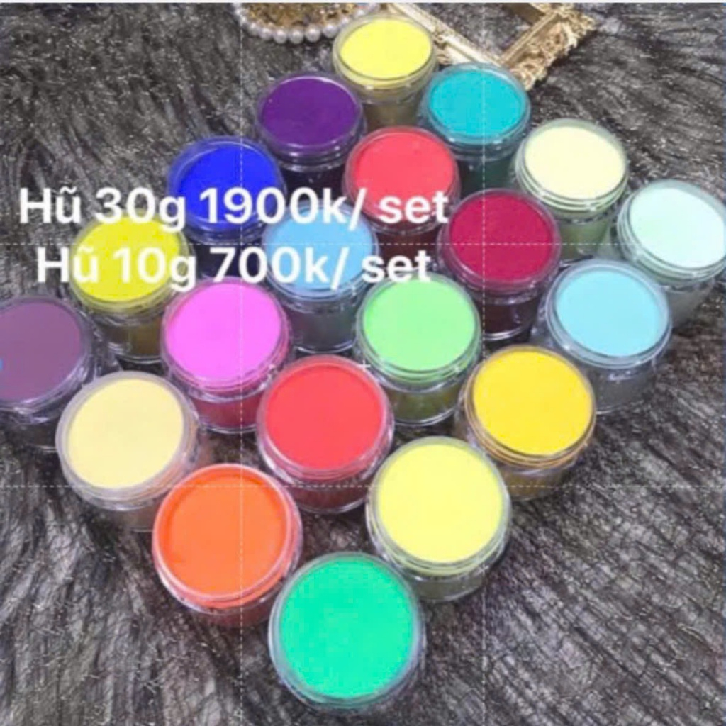 Set bột làm hoa, đắp móng hũ 10gam.30gam 20 màu