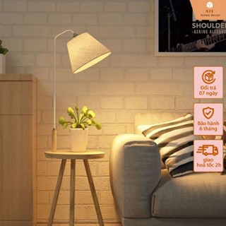 Đèn bàn đứng ba chân thấn đế gỗ đèn vây đứng trang trí decor