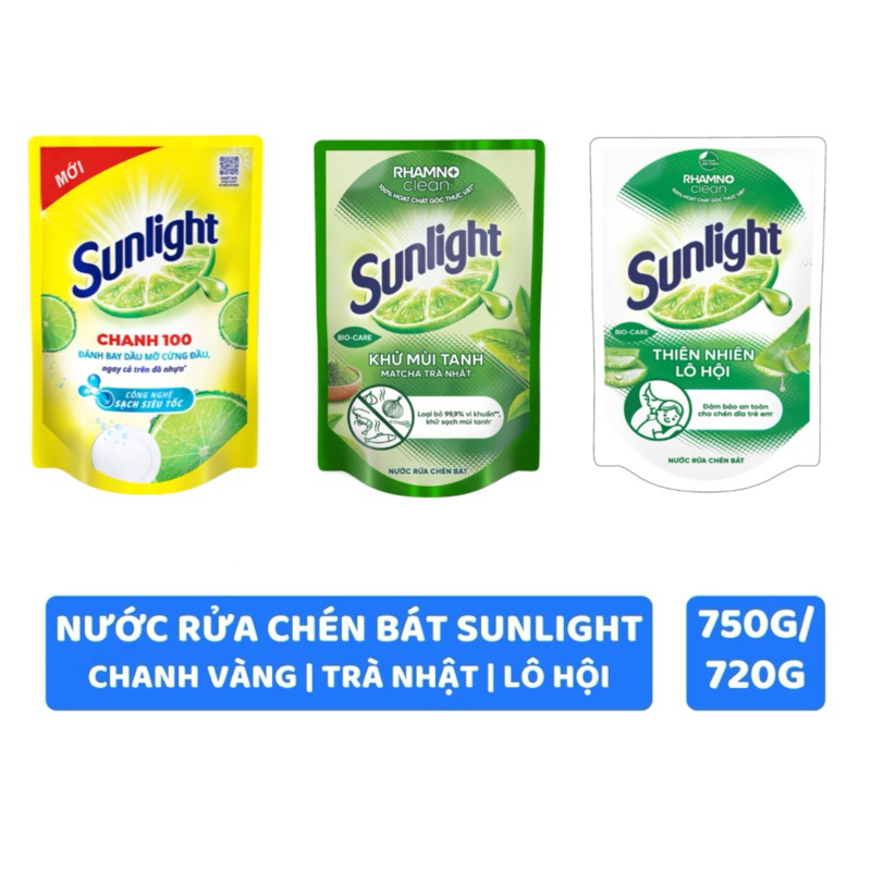 Nước rửa chén Sunlight 750gr (Túi)