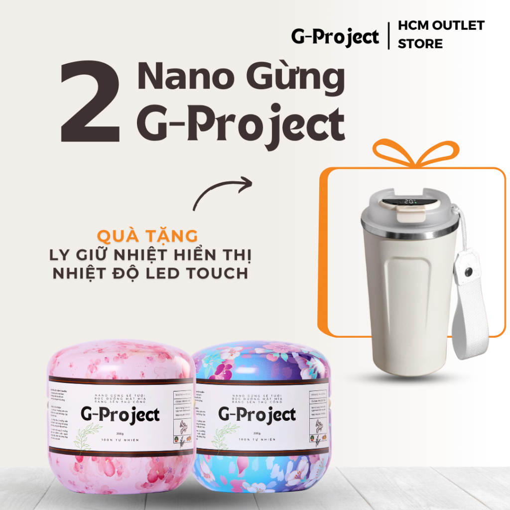 [Tặng Ly Giữ Nhiệt Hiển Thị Nhiệt Độ] COMBO 2 Hộp Nano Gừng G-Project