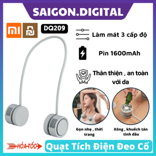  Quạt Đeo Cổ Tích Điện DQ209 Hanging Neck Fan - 3 Tốc Độ Làm Mát - Khuếch Tán Hương Thơm 