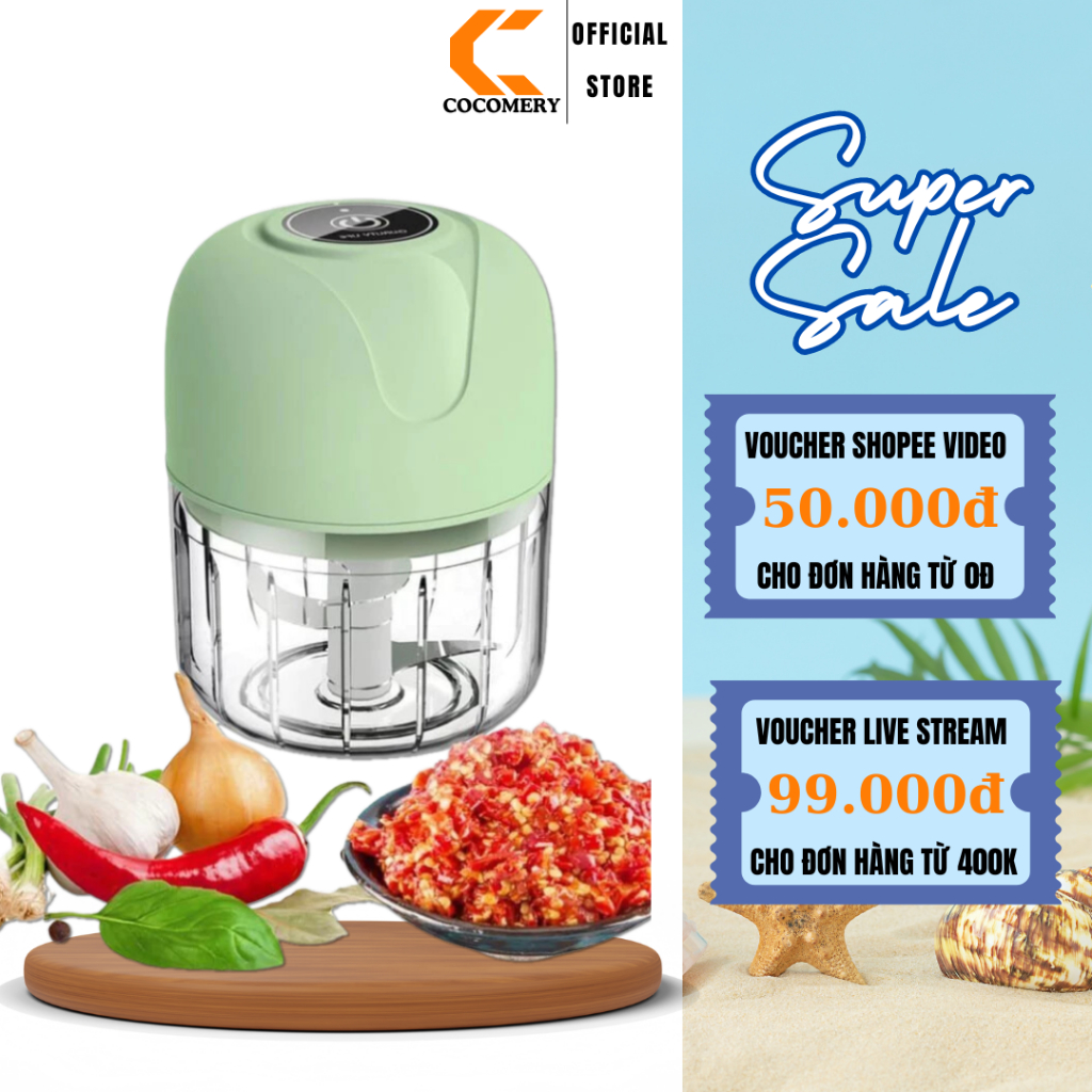 Máy Xay Tỏi Ớt Mini Cầm Tay Sạc Điện ONEBI 250ml, Xay Tỏi Ớt Nhanh Chóng, Nhỏ Gọn Tiện Lợi. Phù hợp cho mọi gia đình