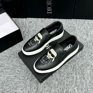  Giày lười nam slipon Karl quai da thêu ông chú mafia mặc vest đeo kính lót giày in chữ hãng cao cấp 