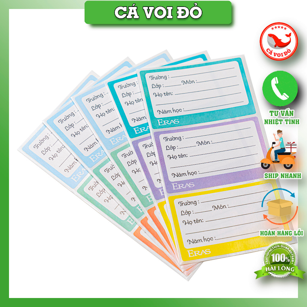 combo 5 Set 15 Nhãn Vở Eras E587 /8936222595876