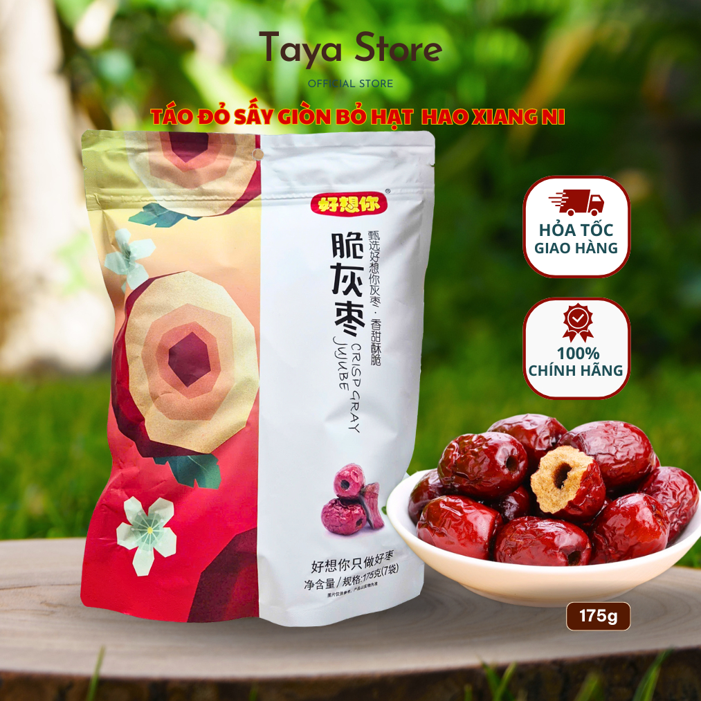 Táo Đỏ Sấy Giòn Hao Xiang Ni Crisp Gray Jujube Trung Quốc Bịch 175g