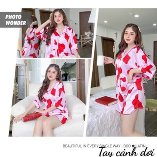 [HCM] (40-60kg) Đồ bộ đùi cánh dơi lụa/satin/latin/mango. drap gối codipa