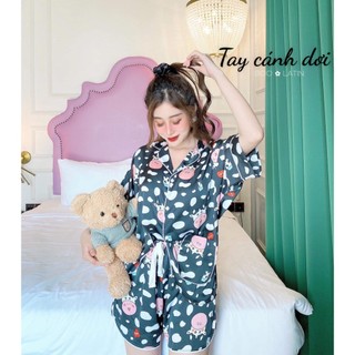 [HCM] (40-60kg) Đồ bộ đùi cánh dơi lụa/satin/latin/mango. drap gối codipa