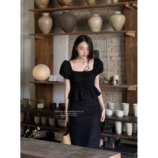 Zoey Top - Áo Nhún Cột Nơ Ngực ( ảnh chính chủ )