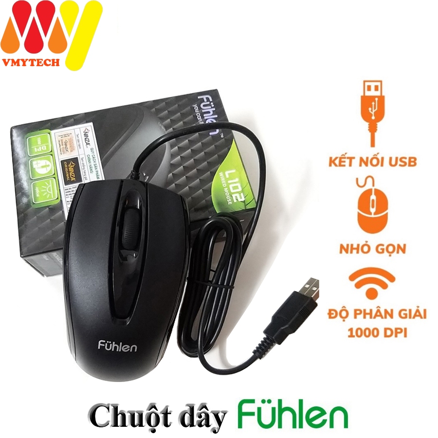  Chuột máy tính Fuhlen L102 chuột dây máy tính chơi game chuột gaming có dây cao cấp kết nối Usb Độ phân giải 1000DPI 
