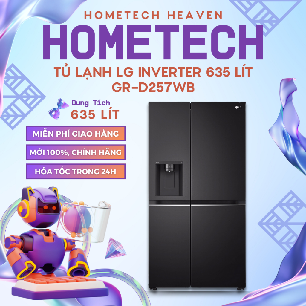 ☑️ GR-D257WB - Tủ lạnh LG Inverter 635 Lít GR-D257WB - Hàng Chính Hãng