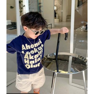 8-30kg.Bộ bé trai dễ thươg,áo màu xanh than cotton,quần kaki mềm cho bé trai.Kho sỉ mẹ Gạo.BỘ XANH THAN NHIỀU CHỮ Ahonui