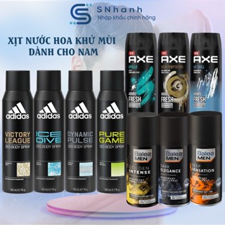 Xịt nước hoa khử mùi toàn thân Balea - Adidas - Axe dành cho Nam