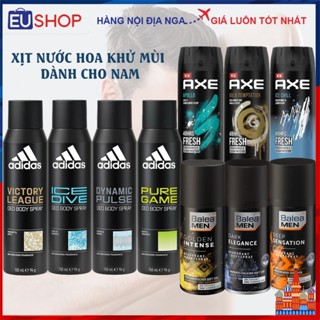 Xịt nước hoa khử mùi toàn thân Balea - Adidas - Axe dành cho Nam