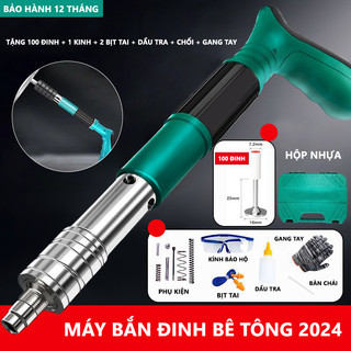   TẶNG 100 ĐINH  Máy Bắn Đinh Hạt Nổ Thế Hệ Mới 2026 Bắn Đinh Bê Tông Sắt Thép Có Kèm Phụ Kiện Bảo Hành 12 Tháng 