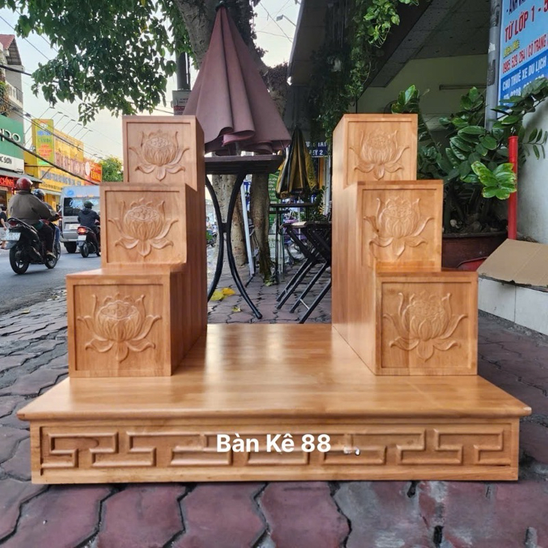 Giá Tại Xưởng Bàn kê gỗ xoan đặt bàn thờ thần tài 88cm x 88cm giá rẻ nhất thị trường