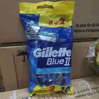 Dao cạo râu cán xanh Gillette 8+2 sx 1/2025 (như hình)