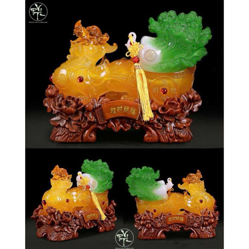 [Hàng Bán Chạy] Tỳ Hưu Phong Thuỷ Ngang 38cm To Đẹp Hàng Nhập Khẩu Rẻ Đẹp (Quà Tặng, Đặt Bàn Thần Tài)