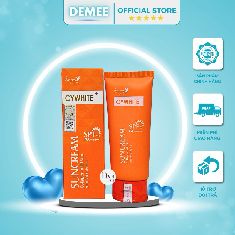 Kem Chống Nắng CYWHITE KONAMI Không Bết Dính, Mịn Da SPF 50 PA +++ 100ML