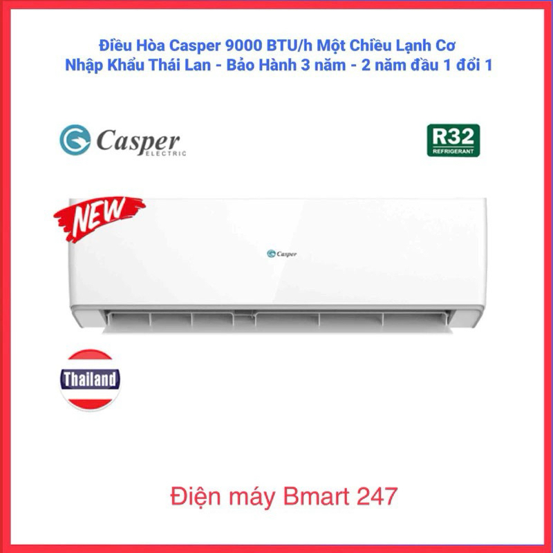 Điều hòa Casper Inverter 1 chiều, 2 chiều 9000BTU | 12000BTU | 18000BTU | 24000BTU [Chính hãng Thái 