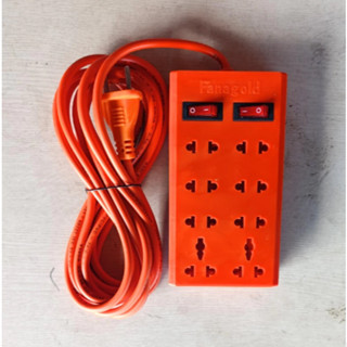 [Xả kho] Ổ cắm chịu tải Panagold 2500W 8 ổ, dây dài 3m màu đỏ, kèm 2 công tắc chống quá tải