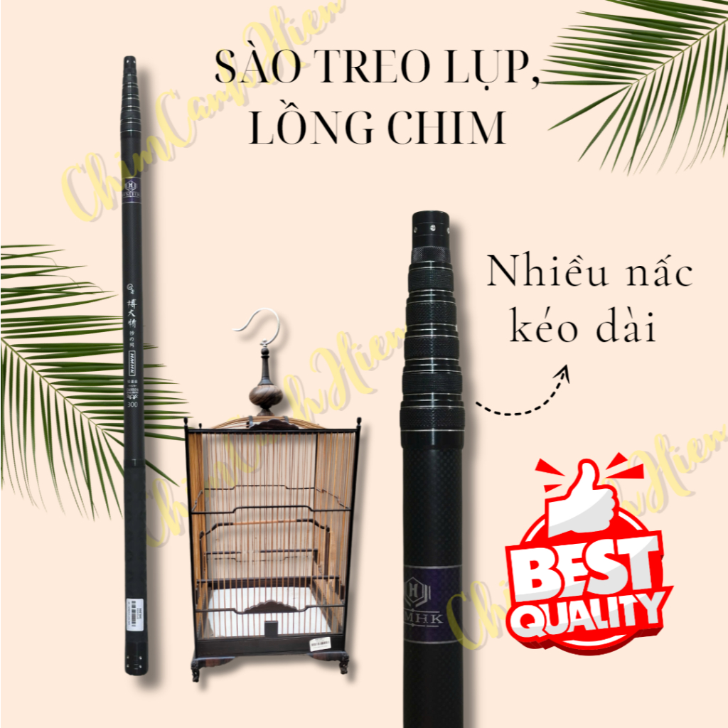 Sào Treo Lồng Chim Cacbon Loại Tốt Sào Bẫy Chất Liệu Cacbon Cứng Cáp