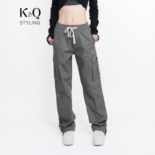  Quần Cargo Nữ Túi Hộp Kaki Co Giãn Nhẹ KQSTYLING Lưng Thun V6 - Xám Đậm 