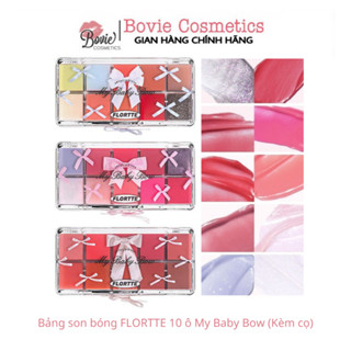 Bảng son bóng FLORTTE 10 ô My Baby Bow (Kèm cọ)