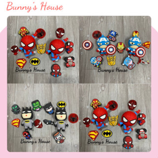 JIBBITZ, STICKER, SET CHARM CROSS SIÊU NHÂN TRANG TRÍ DÉP SỤC , DÉP CROSS (ĐÃ GỒM NÚT GẮN)