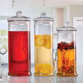 Bình ngâm rượu thuỷ tinh dáng trụ trơn ống 19 lít