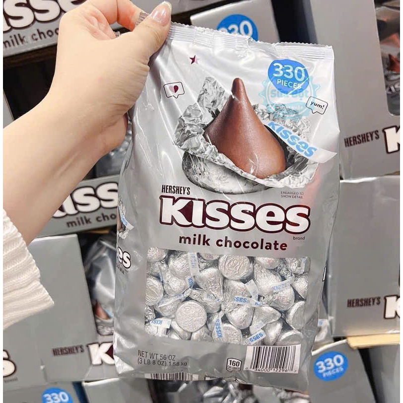 Socola Kisses Hershey's Kisses Milk Chocolate 330 viên Mỹ 1.58kg
