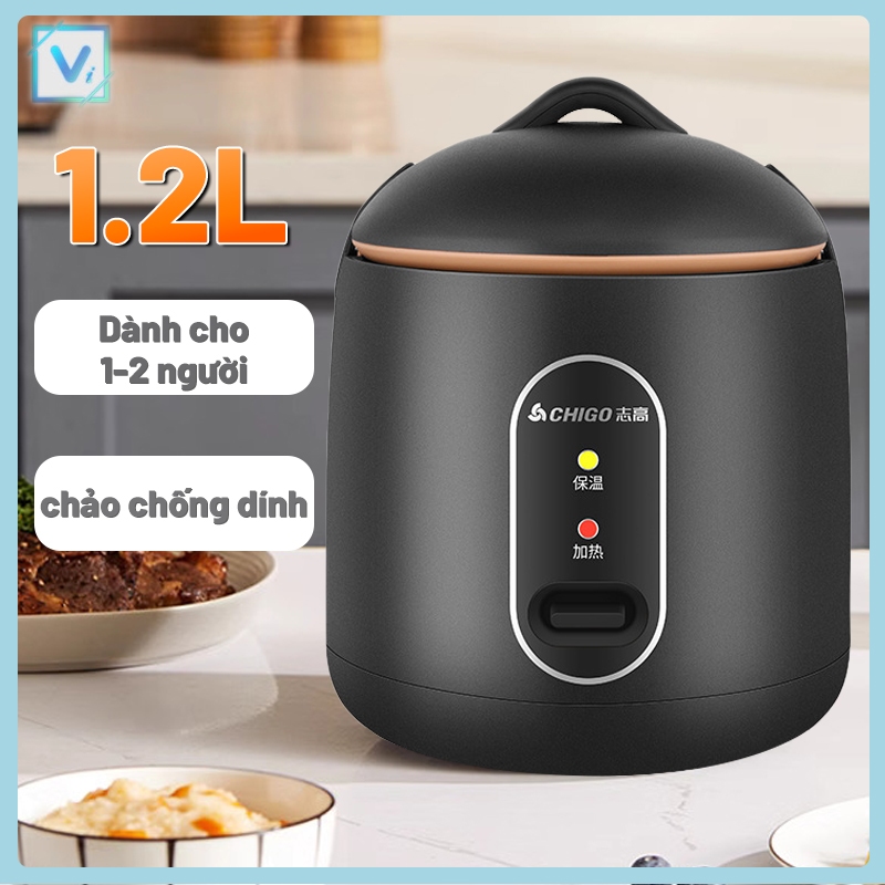 Nồi Cơm Điện Mini Chigo Chính Hãng,Nấu Hầm Súp Cháo Đa Năng, Dung Tích 1,2L Phù Hợp Cho 1-2 Người