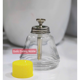 Bình Thủy Tinh 150ml – Lõi Hút Thép, Nắp Đậy Chắc Chắn, Dùng Cho Xăng Thơm, Putin, Nước Tẩy Rửa Main