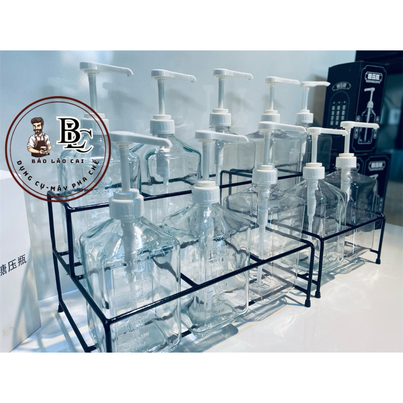 Giá Đựng Bình Bơm Đường Thuỷ Tinh 1.2L Và Chai Nhựa 1.6L, Có 2 Tầng 4 - 6 - 8 Ngăn