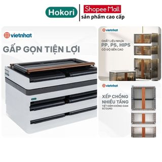 Tủ Tana Gấp Gọn Việt Nhật, Tủ Đựng Đồ Gấp Gọn 3 Tầng, Nhựa Cao Cấp, Siêu Tiện Lợi, Hữu ích