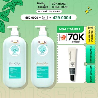 Dầu gội xả Biotin Collagen Xanh Dương 2024 chống rụng tóc, phục hồi, giảm gàu, kiểm soát dầu 500ML-1000ML