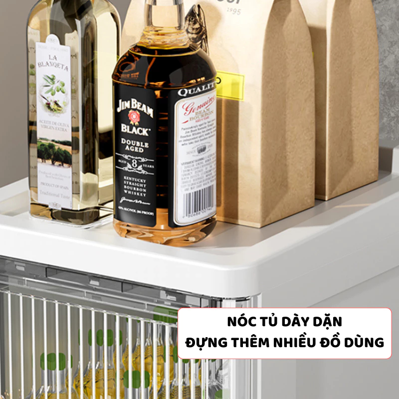 Tủ Bếp Đựng Đồ Đa Năng ENODA HOME, Tủ Cửa Lật Trong Suốt Sang Trọng Cho Phòng Bếp TUN006 | BigBuy360 - bigbuy360.vn