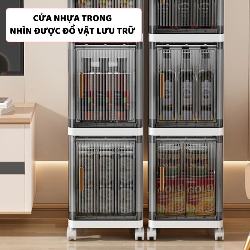 Tủ Bếp Đựng Đồ Đa Năng ENODA HOME, Tủ Cửa Lật Trong Suốt Sang Trọng Cho Phòng Bếp TUN006 | BigBuy360 - bigbuy360.vn