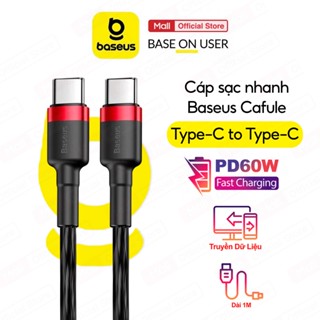Cáp sạc nhanh PD60W TypeC to TypeC Baseus Cafule hỗ trợ truyền dữ liệu tốc độ cao 480Mbps dài 1m/2M