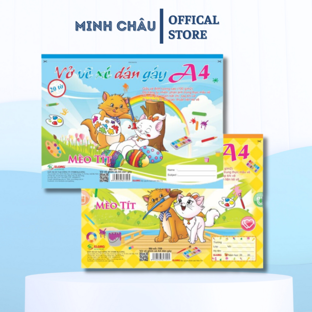 Vở vẽ KLONG A4 xé, 20 tờ; MS: 709