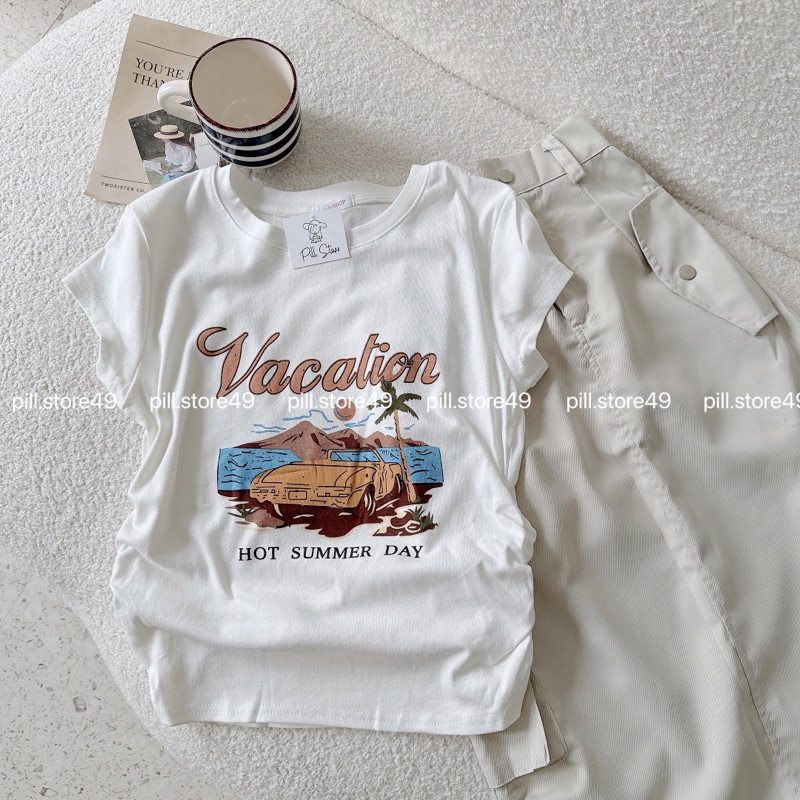 Áo Croptop Vacation (sẵn)