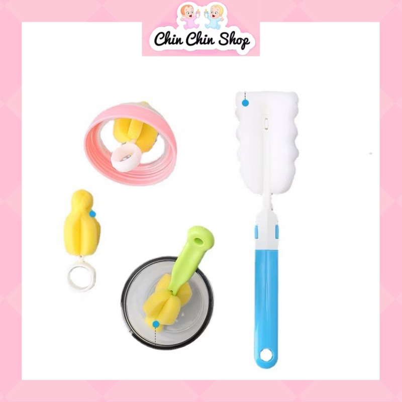 Cọ bình sữa và cọ núm ti dạng mút 2 chi tiết