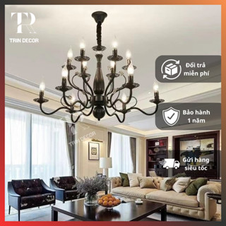 Đèn chùm thả TRIN DECOR vintage trang trí phòng khách, phòng ăn MKF98