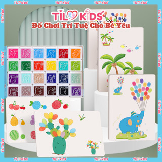  Đồ chơi tranh tô màu vân tay TILO KIDS cho bé thỏa trí tưởng tượng gồm nhiều tranh ngón tay ngộ nghĩnh đáng yêu 