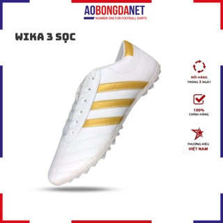 Giày Đá Bóng 3 Sọc Wika Đá Bóng Nam Ct3 Chính Hãng, Giày Bóng Đá Ba Sọc Sân Cỏ Nhân Tạo Khâu Toàn Bộ Đế