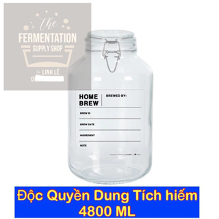 [Độc Quyền]Bình/lọ/hủ thuỷ tinh đẹp nắp gài dung tích siêu hiếm 4800(4,8L) milk kefir water kefir kombucha nấm sữa